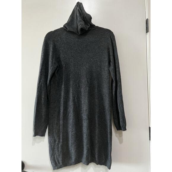 BCBGMAXAZRIA women's hoodie Long cardigan wool Angora black lightweight M/L - Picture 3 of 7